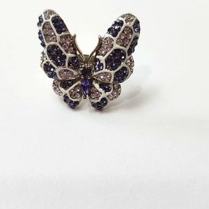 Vintage adjustable size butterfly ring